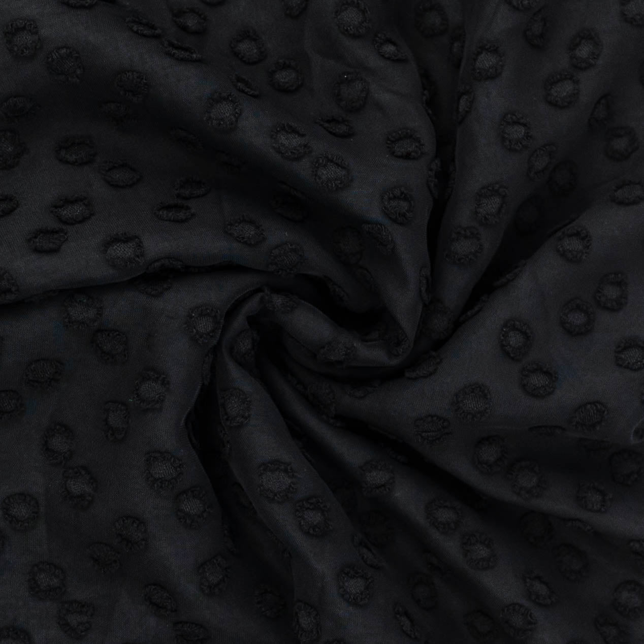 Black Jacquard Dot - 3 Yards