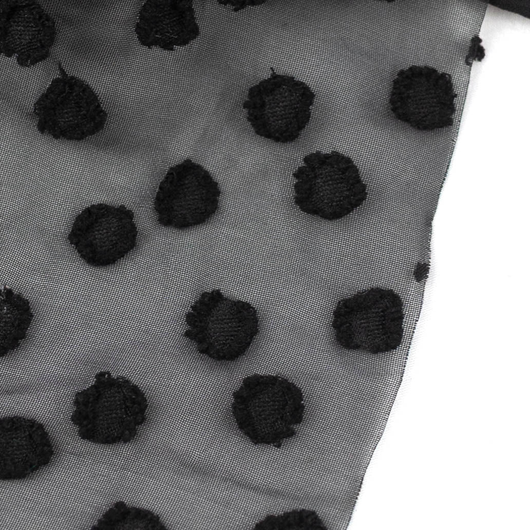 Black Jacquard Dot - 3 Yards
