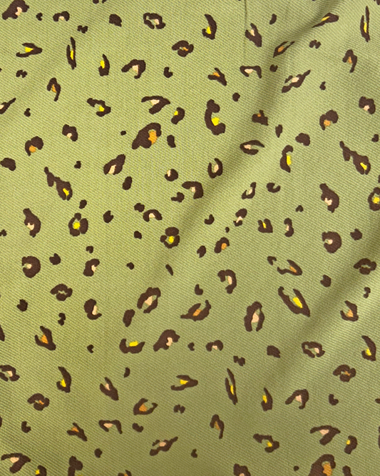 Olive Leopard Lightweight Twill - 3 Yards
