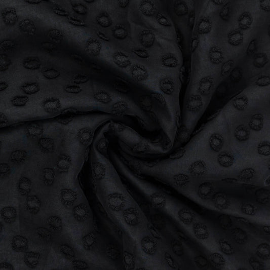 Black Jacquard Dot - 3 Yards