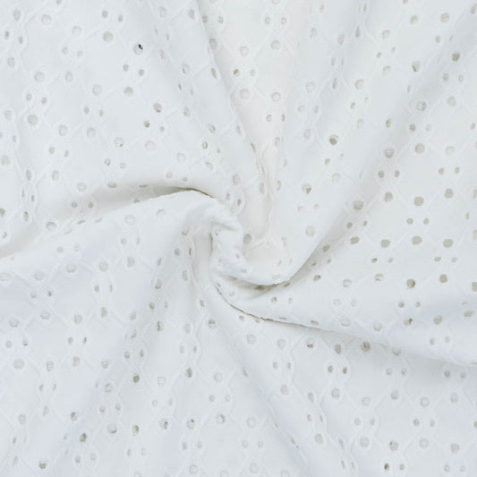 White Jacquard Eyelet - 3 Yards